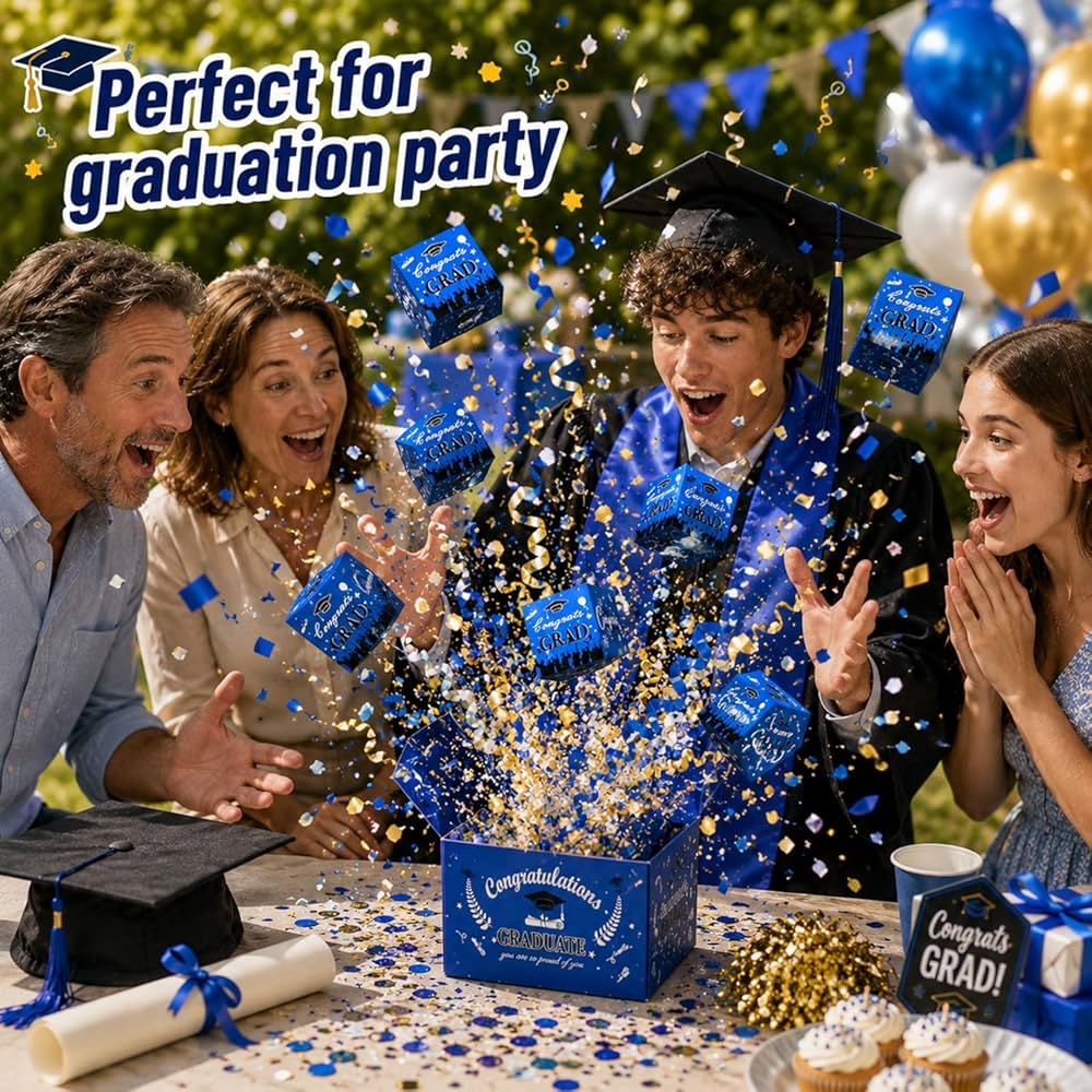 2026 Graduation Pop-Up Surprise Gift Box – Red or Blue