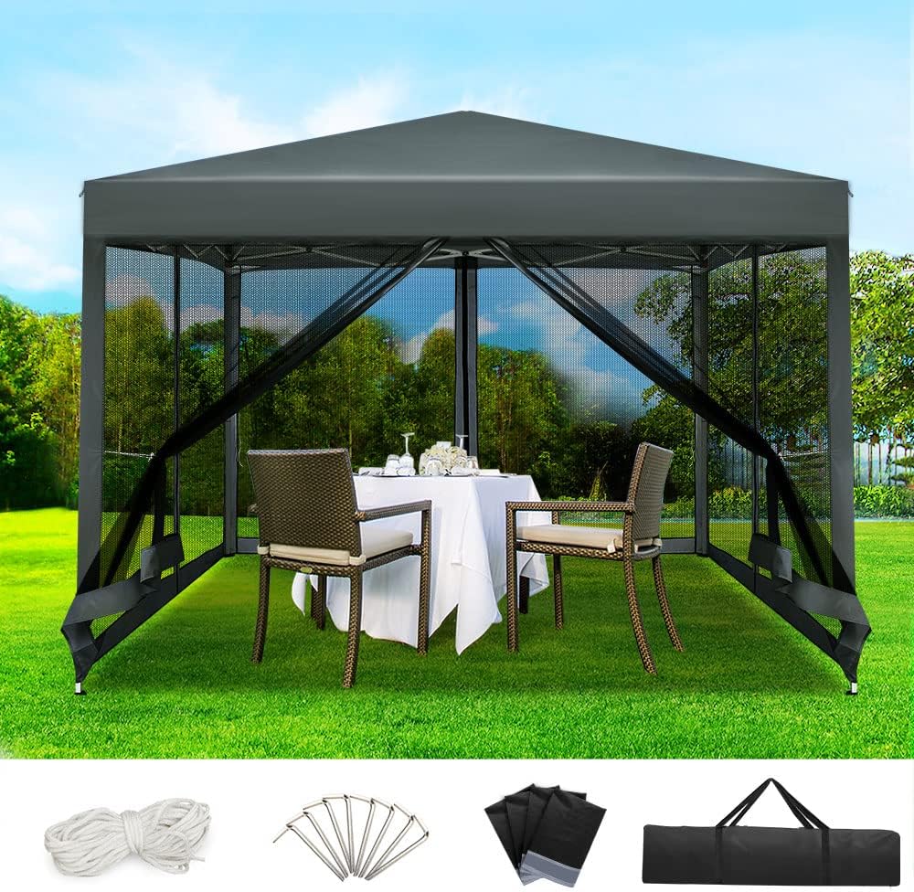 3 x 3 m Pop-Up Gazebo with Mesh Walls – 3 Colours