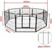 8-Panel Foldable Metal Pet Playpen with Gate