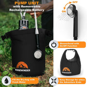 Rechargeable Camping Shower Kit with 10 L Dry Bag