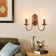 Wall Lights 2 Metal Wall Sconce Vintage French Country Wall Lamp E14 Bronze Suitable for Bedroom Bedside, Hallway, Fireplace, Aisle, Foyer, Living Room (2 Packs)