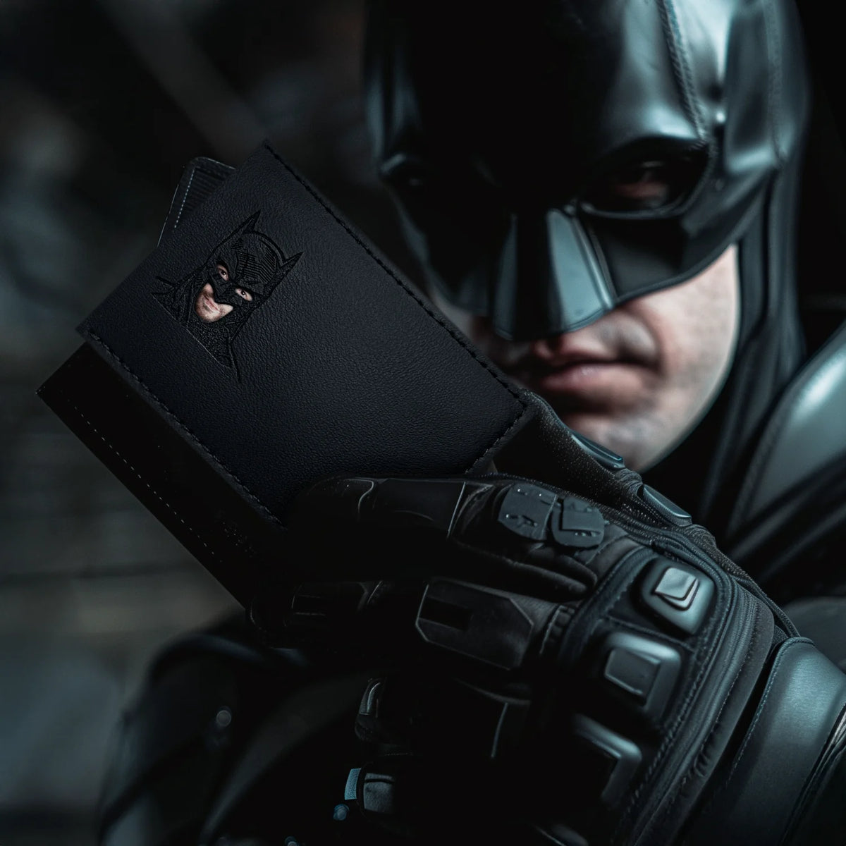 Slim Leather Hero ID Wallet with Matching Keychain