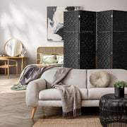Pine & Woven-Rattan Folding Room Divider – 4, 6 or 8 Panels