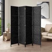 Pine & Woven-Rattan Folding Room Divider – 4, 6 or 8 Panels