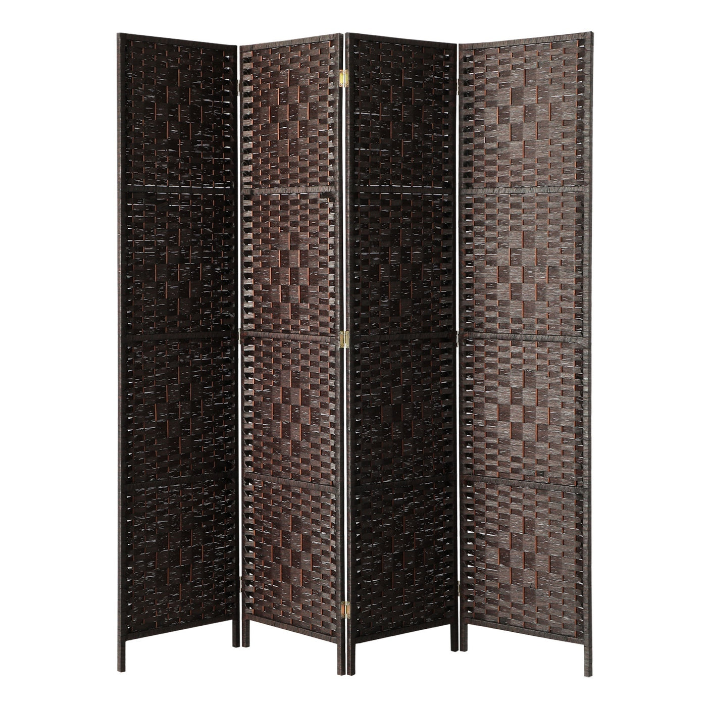 Pine & Woven-Rattan Folding Room Divider – 4, 6 or 8 Panels