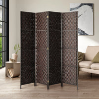 Pine & Woven-Rattan Folding Room Divider – 4, 6 or 8 Panels