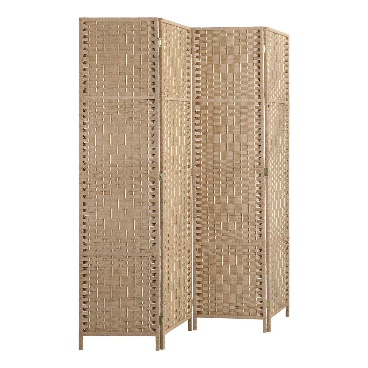 Pine & Woven-Rattan Folding Room Divider – 4, 6 or 8 Panels