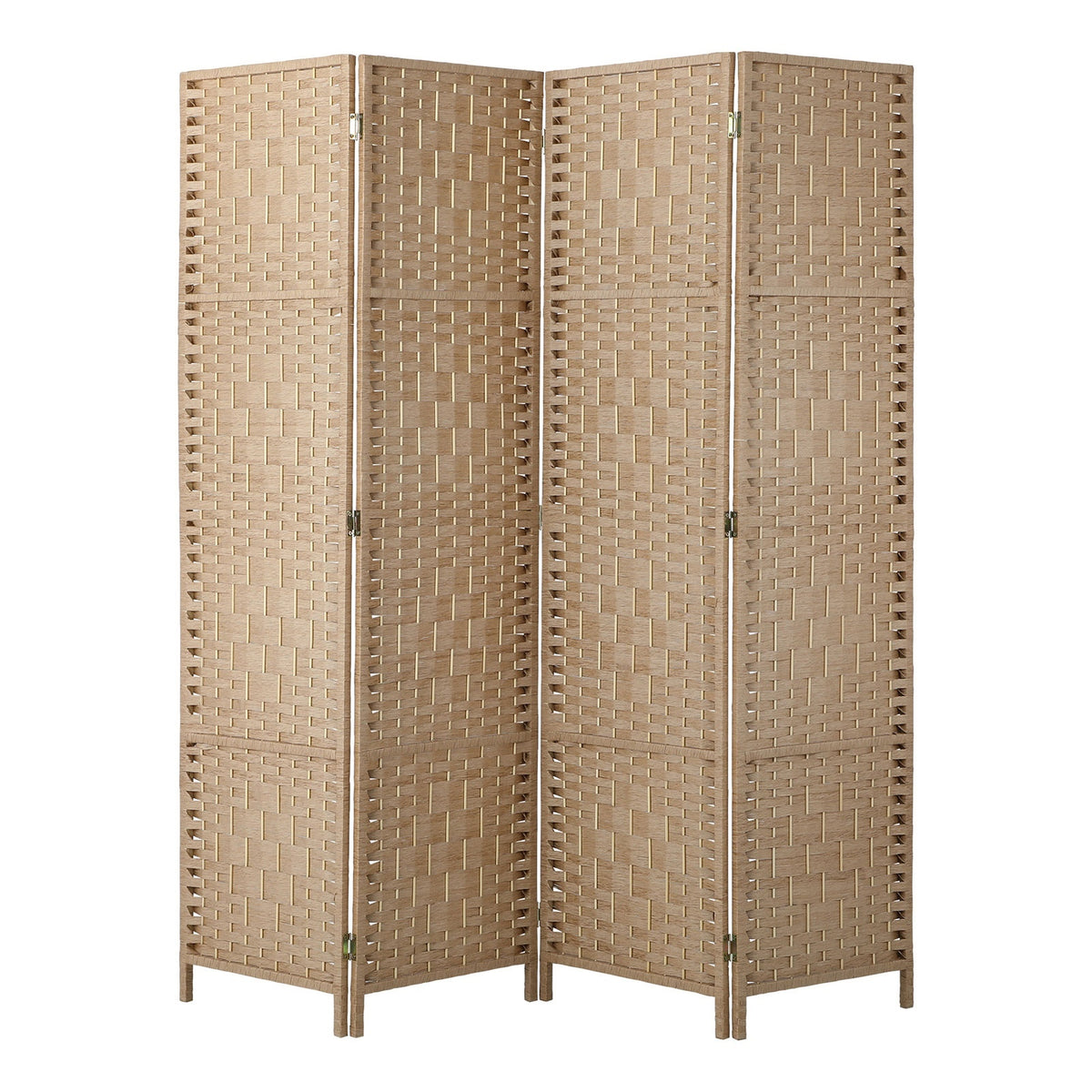 Pine & Woven-Rattan Folding Room Divider – 4, 6 or 8 Panels