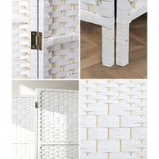 Pine & Woven-Rattan Folding Room Divider – 4, 6 or 8 Panels