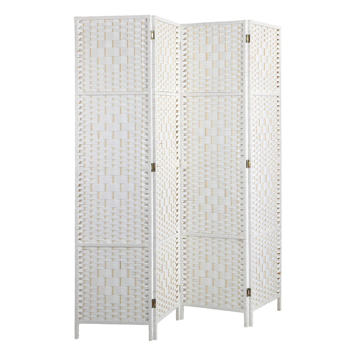 Pine & Woven-Rattan Folding Room Divider – 4, 6 or 8 Panels