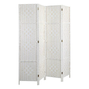 Pine & Woven-Rattan Folding Room Divider – 4, 6 or 8 Panels