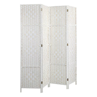 Pine & Woven-Rattan Folding Room Divider – 4, 6 or 8 Panels