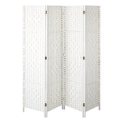 Pine & Woven-Rattan Folding Room Divider – 4, 6 or 8 Panels