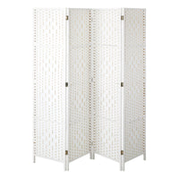 Pine & Woven-Rattan Folding Room Divider – 4, 6 or 8 Panels