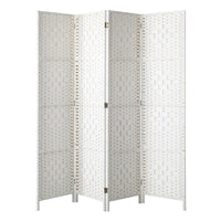 Pine & Woven-Rattan Folding Room Divider – 4, 6 or 8 Panels