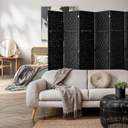 Pine & Woven-Rattan Folding Room Divider – 4, 6 or 8 Panels
