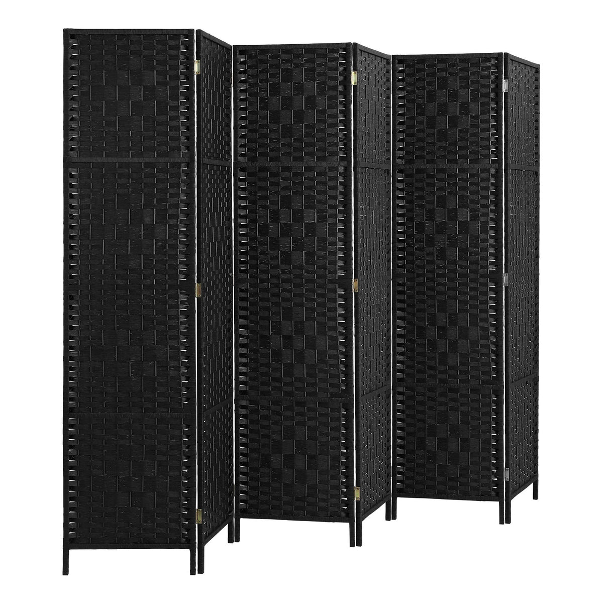 Pine & Woven-Rattan Folding Room Divider – 4, 6 or 8 Panels