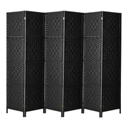 Pine & Woven-Rattan Folding Room Divider – 4, 6 or 8 Panels