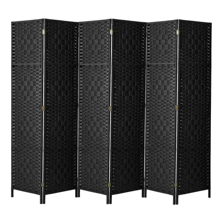 4/6/8 Panel Room Divider Privacy Screen Dividers Woven Wood Fold Stand