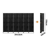 Pine & Woven-Rattan Folding Room Divider – 4, 6 or 8 Panels