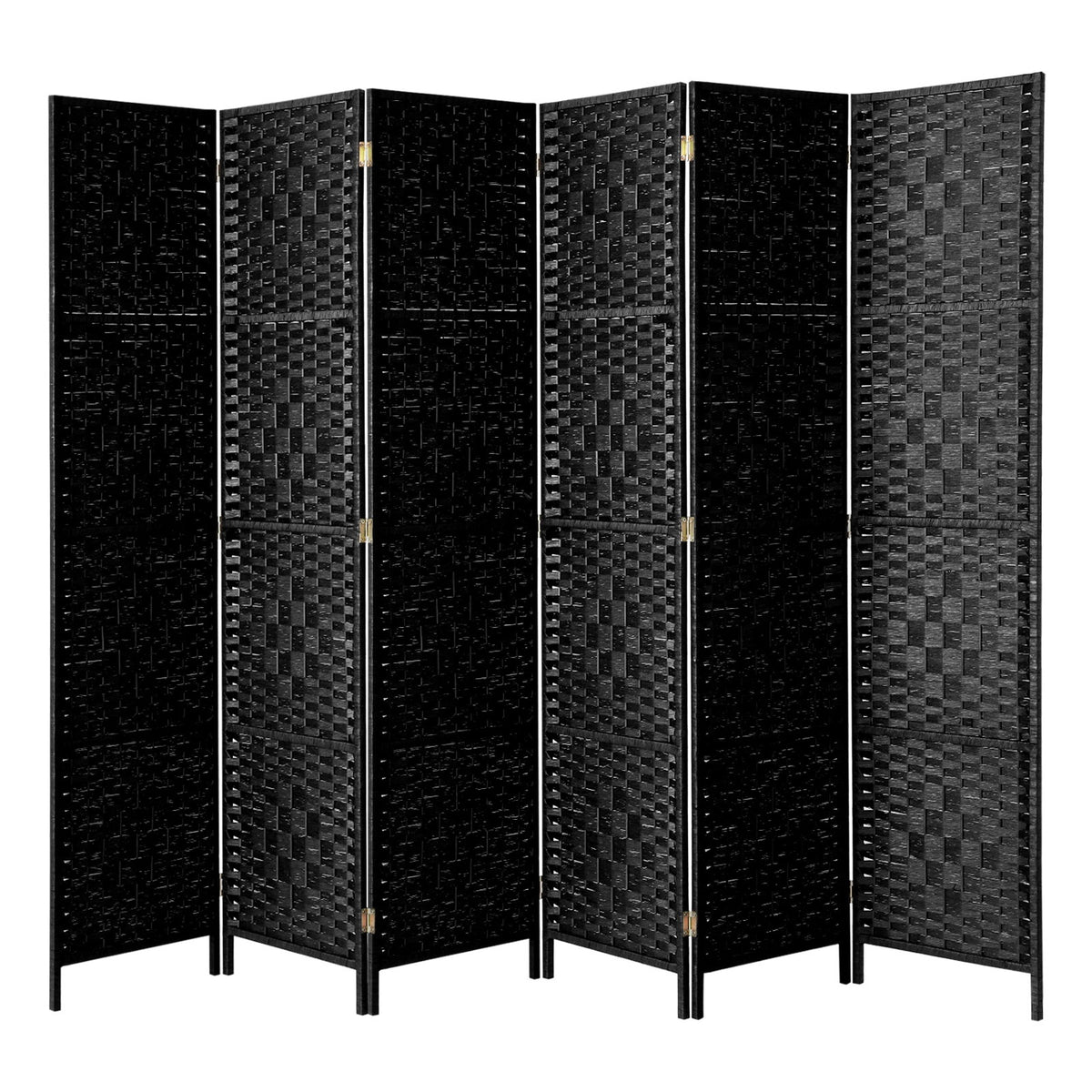 Pine & Woven-Rattan Folding Room Divider – 4, 6 or 8 Panels