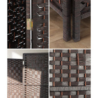 Pine & Woven-Rattan Folding Room Divider – 4, 6 or 8 Panels