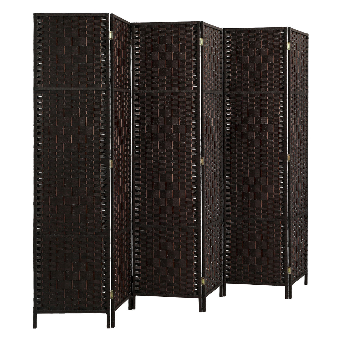 Pine & Woven-Rattan Folding Room Divider – 4, 6 or 8 Panels