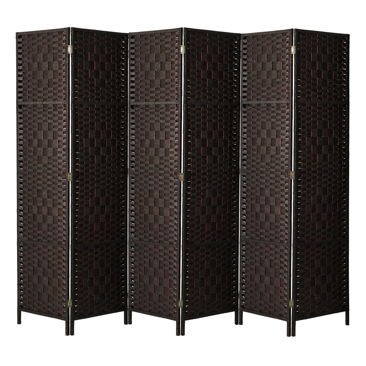 Pine & Woven-Rattan Folding Room Divider – 4, 6 or 8 Panels