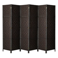 Pine & Woven-Rattan Folding Room Divider – 4, 6 or 8 Panels