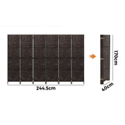 Pine & Woven-Rattan Folding Room Divider – 4, 6 or 8 Panels