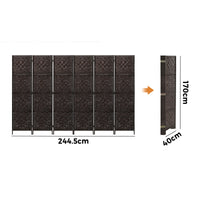 Pine & Woven-Rattan Folding Room Divider – 4, 6 or 8 Panels