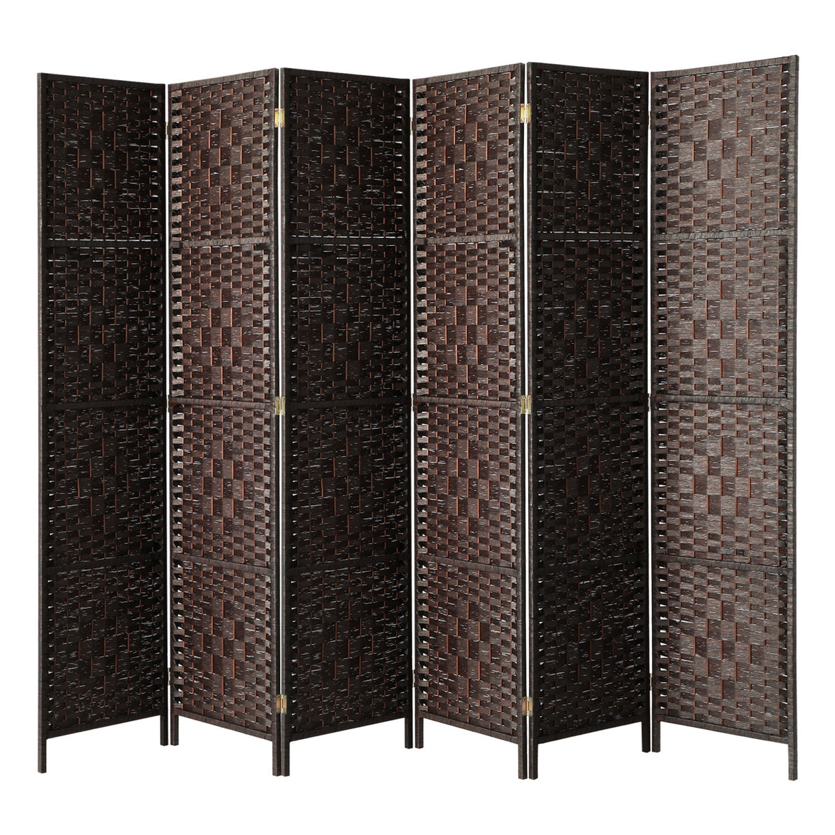 Pine & Woven-Rattan Folding Room Divider – 4, 6 or 8 Panels