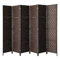 Pine & Woven-Rattan Folding Room Divider – 4, 6 or 8 Panels