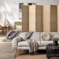 Pine & Woven-Rattan Folding Room Divider – 4, 6 or 8 Panels