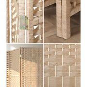 Pine & Woven-Rattan Folding Room Divider – 4, 6 or 8 Panels