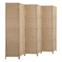 Pine & Woven-Rattan Folding Room Divider – 4, 6 or 8 Panels