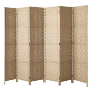 Pine & Woven-Rattan Folding Room Divider – 4, 6 or 8 Panels