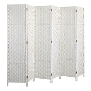 Pine & Woven-Rattan Folding Room Divider – 4, 6 or 8 Panels