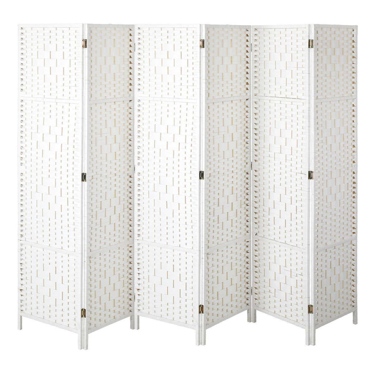 Pine & Woven-Rattan Folding Room Divider – 4, 6 or 8 Panels