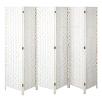 Pine & Woven-Rattan Folding Room Divider – 4, 6 or 8 Panels
