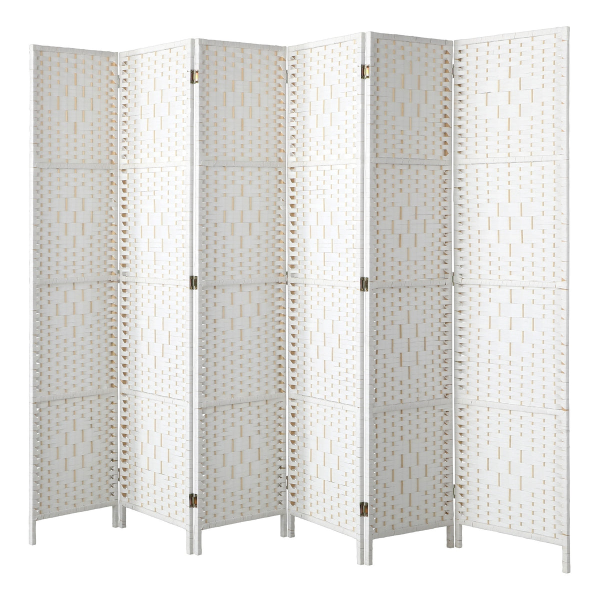 Pine & Woven-Rattan Folding Room Divider – 4, 6 or 8 Panels