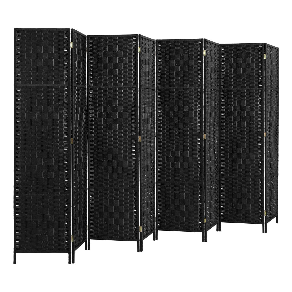 Pine & Woven-Rattan Folding Room Divider – 4, 6 or 8 Panels