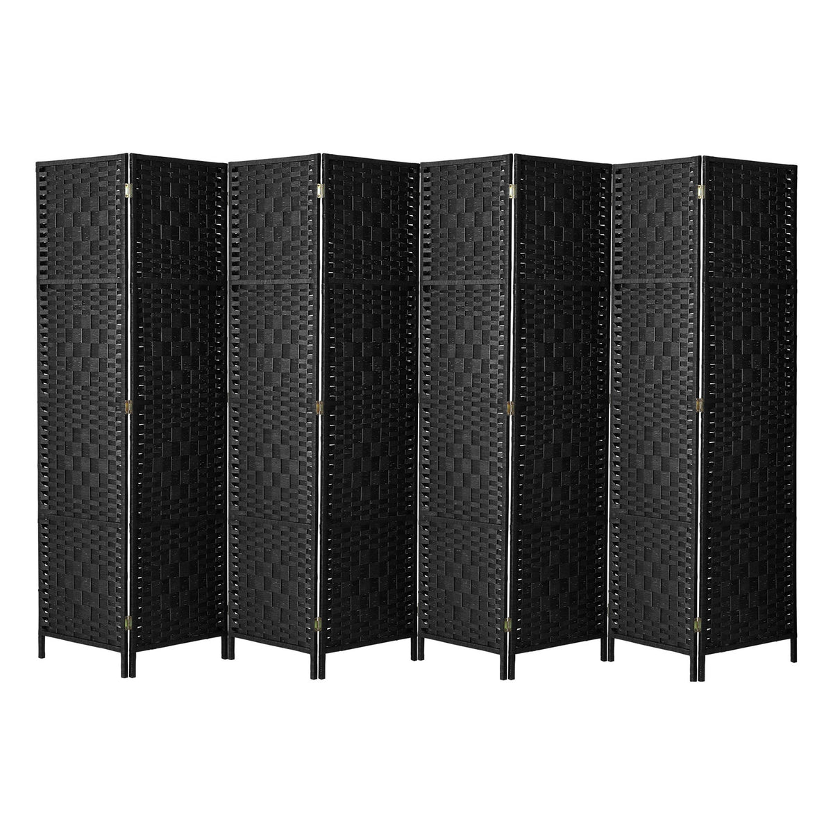 Pine & Woven-Rattan Folding Room Divider – 4, 6 or 8 Panels