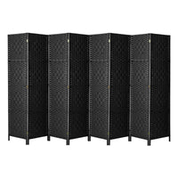 Pine & Woven-Rattan Folding Room Divider – 4, 6 or 8 Panels