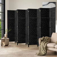 Pine & Woven-Rattan Folding Room Divider – 4, 6 or 8 Panels