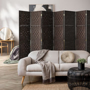 Pine & Woven-Rattan Folding Room Divider – 4, 6 or 8 Panels