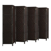 Pine & Woven-Rattan Folding Room Divider – 4, 6 or 8 Panels