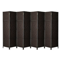 Pine & Woven-Rattan Folding Room Divider – 4, 6 or 8 Panels