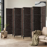 Pine & Woven-Rattan Folding Room Divider – 4, 6 or 8 Panels