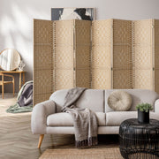 Pine & Woven-Rattan Folding Room Divider – 4, 6 or 8 Panels
